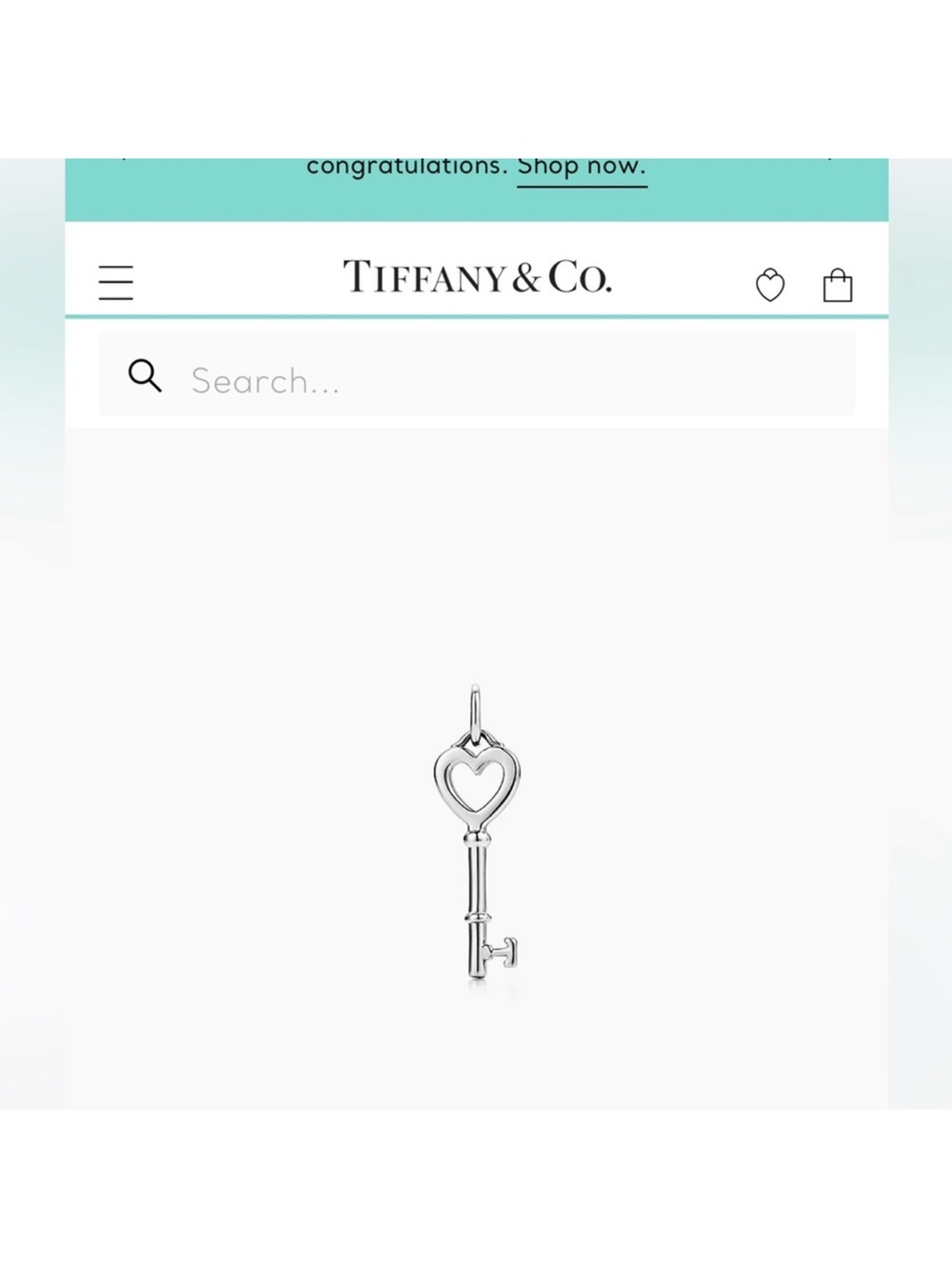 Tiffany & Co. Heart Key Pendant in Sterling Silver - Picture 4 of 4